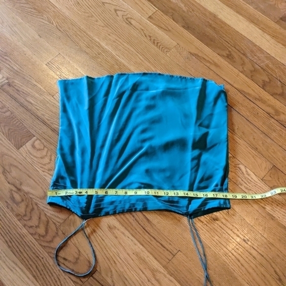 NWT Vintage Condor 100% Silk Teal Spaghetti Strap Tank Top - Picture 8 of 9